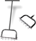 XQZMD Lawn Spike Aerator, 4.5cm Iron Spike T Handle Standing Soil Aerating Tool,