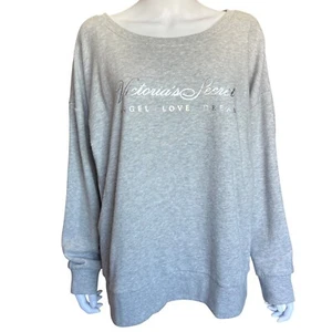 Suéter Gris Grande Victorias Secret Angel Love Dream Gráfico Mujer Talla XL - Imagen 1 de 7