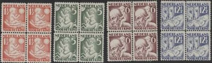 Netherlands 1930 Child Welfare - Seasons set of 4,  blocks of 4, mint MM - Picture 1 of 2