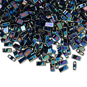 100 Miyuki Half Tila Two Hole Rectangle Glass Beads 5MM Opaque & Picasso Colors