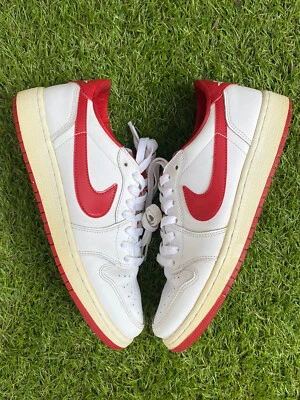 Nike Air Jordan 1 Retro Bajo OG BG 'Blanco Rojo Universitario' Juvenil Talla 7Y Foto 1 de 4