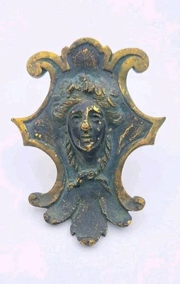 Marco de muebles de cara de latón antiguo/vintage detalles decorativos herrajes decoración  Foto 1 de 4