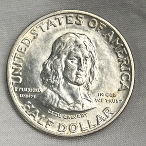 1934 Maryland Tercentenary US Commemorative Half Dollar 50c Silver Coin - Picture 1 of 3