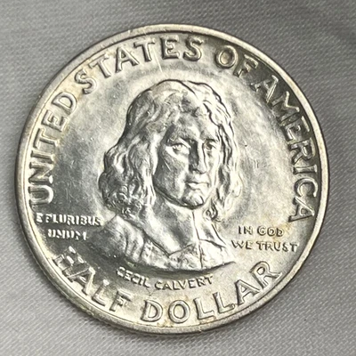 1934 Maryland Tercentenary US Commemorative Half Dollar 50c Silver Coin - Image 1 of 3