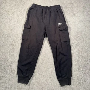 Nike Cargo Sweatpants Men M Black Sportswear Club Fleece 25" CD3129 - Picture 1 of 14