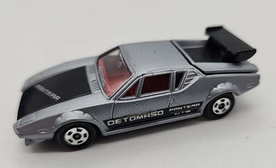 TOMICA De Tomaso Pantera GTS Car Model, Silver/Black, 1/61 Scale, 1978 TOMY F55 - Image 1 of 4