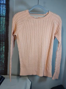 Sonoma Lifestyle Damenpullover hellpfirsichfarben Zopfmuster 100 % Baumwolle Large - Bild 1 von 6