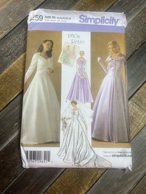 Retro 1950s Reissue Bridal Wedding Gown Costume Sewing Pattern LARP 14-22 - Image 1 of 2