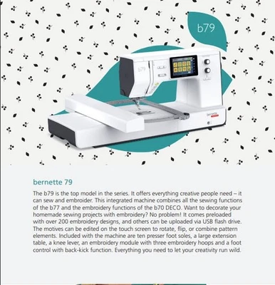 Bernette B79 Sewing and Computerized Embroidery Machine New in Box No Reserve - Image 1 of 4