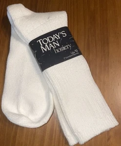 Today's Man Hosiery White Cotton Crew Socks SZ 8-12 Made in USA NWT NOS - Picture 1 of 6