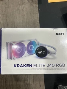 KRAKEN ELITE RGB 240 WHITE AIO LIQUID COOLER WITH IPS LCD & STATIC PRESSURE FANS - Afbeelding 1 van 4