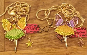 Set Of 2 Large Fairy Necklaces With Star And Moveable Legs - Picture 1 of 1