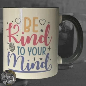 Be Kind Mind White and Black Coffee Mug Drinkware - Picture 1 of 3