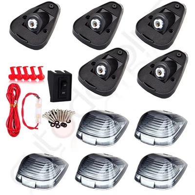 5x Smoke Cab Roof Running Marker Light + Base For Ford F-250 F-350 Super Duty - Image 1 of 4