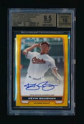2012 Bowman Chrome Draft Kevin Gausman Gold Refractor Auto RC /50, BGS 9.5 10 - Image 1 of 3