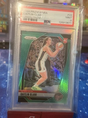 2024 Panini WNBA Prizm Caitlin Clark RC Green Rookie #22 Fever PSA 9 - Imagem 1 de 2