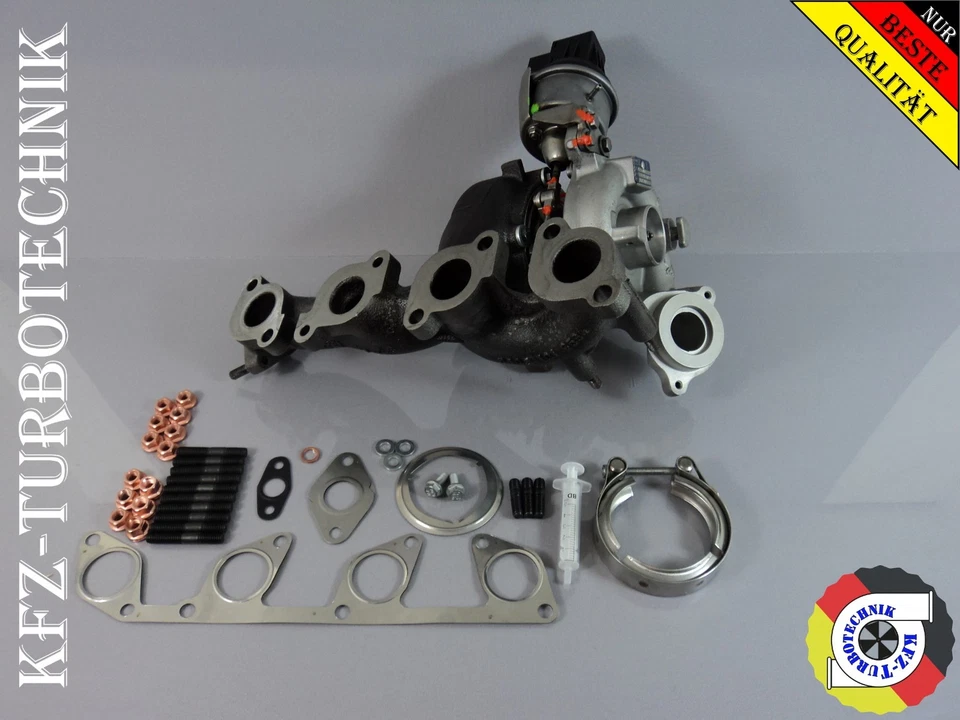 Turbolader VW Audi Golf Eos Scirocco Tiguan 2.0L 03L253016F KKK + Montagesatz + - Bild 1 von 4