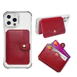 Leder Handy Geldbörse zum Aufkleben Kreditkartenetui Handy Minimalistische Geldbörse - Bild 1 von 9