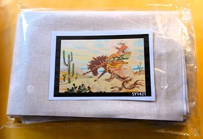Cowboy Rider Cactus Desert Paint by Numbers Kit w. Paint & Brushes - NEW - Image 1 of 3