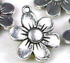 4 Antique Silver Pewter Sun Flower Charms 19x21mm 