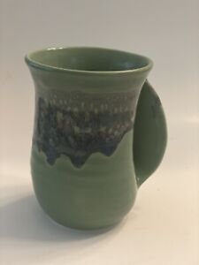 Neher 2018 Drip Glaze Clay In Motion Hand Warmer Coffee Mug Signed