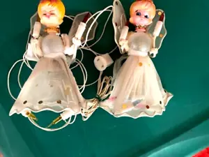 2 VINTAGE MCM Weihnachtsengel Baumaufsätze - KUNSTSTOFFGESICHTER Arbeitsleuchten - Bild 1 von 3