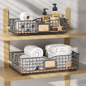 Bathroom Organizers And Storage 2 Pack Plus Storage Baskets For Shelves Multipur - Picture 1 of 5