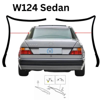 W124 Sedan Abdeckung Heckscheiben SET rechts & links Neu - Image 1 of 4