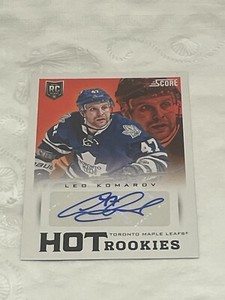2013-14 Score Hot Rookies Signatures Leo Komarov #638 Rookie Auto RC
