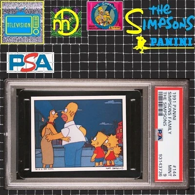 1991 Panini Simpsons Stickers - #144 Simpsons Family - PSA 9 MINT - Image 1 of 4