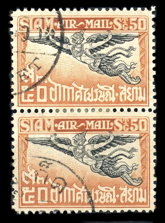 Tailandia: Par de correo aéreo Garuda (C14) años 30 50, usado Foto 1 de 1
