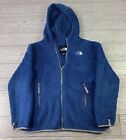 The North Face Girl Large Blue Fluffy Fleece Hooded Jacket