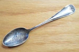 Cuchara de recuerdo de plata vintage 1910 Mount Hood Oregon X627C - Imagen 1 de 2