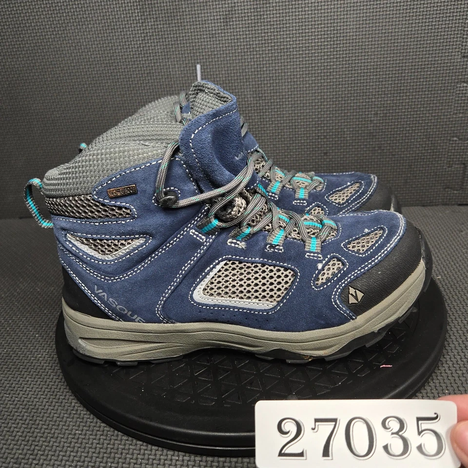 Vasque Breeze III Hiking Boots Boys Sz 5 Brown Blue Gray Ultra Dry Lace Up Botas - Image 1 of 4