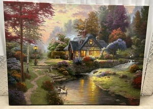 Thomas Kinkade Original Canvas Painting "Still water cottage" - Picture 1 of 7
