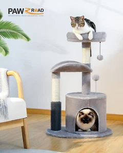 PAWZ Road Cat Tree Tower for Kitty with Free Interactive Cat Toy Scratching Post - Picture 1 of 63