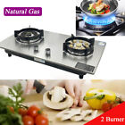 Stainless Steel 2 Burners 28" Stove Top Built-in Natural Gas Cooktop Cooking