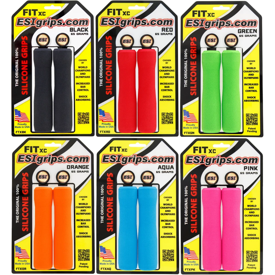 ESI Fit XC Silicone Push On Grips MTB Mountain Bike Lightweight Ergo Race 65g - Image 1 of 1