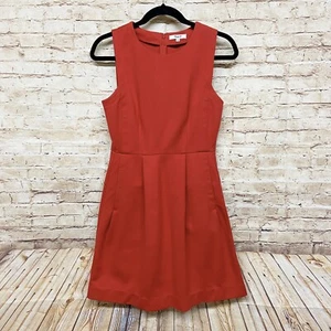 Madewell Damen Keynote Kleid Größe 2 Ponte Ärmellos Stretch Taschen Einfarbig Rot - Bild 1 von 7
