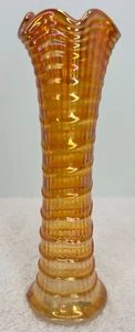 Imperial Glass - Ohio Ripple Marigold 8" Swung Vase - Picture 1 of 7
