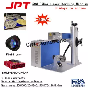 Macchina marcatura laser in fibra 30 W/50 W JPT LP marcatura 80 mm asse rotante 7,9*7,9"" marca metallica - Foto 1 di 12