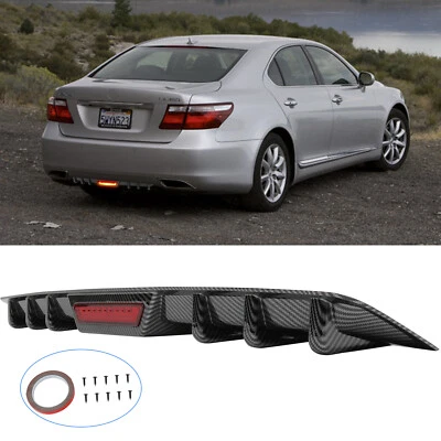 Difusor de parachoques trasero de fibra de carbono + luz de freno LED para Lexus LS460 LS430 LS500 Foto 1 de 4