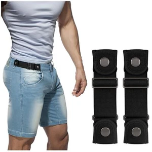 2er Pack Gürtel ohne Schnalle für Männer Frauen Seite elastischer Gürtel passt 1,5 Zoll Gürtelschlaufen - Bild 1 von 7