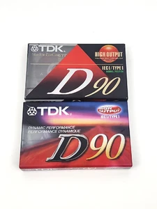 2 TDK  blank cassette tape high output D 90 type I SEALED NEW - Picture 1 of 2