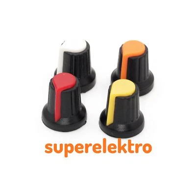 5x Drehknopf für Potentiometer Poti-Knopf Potiknopf, versch. Farben zur Auswahl - Bild 1 von 4