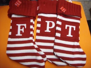 Christmas Stocking Decoration + Letter A B C D E F G H I J K L M N O P Q R - Picture 1 of 1