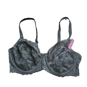 Adore Me NWT Sheer Lace Underwire Bra Women's Size 36DDD Black - Picture 1 of 8