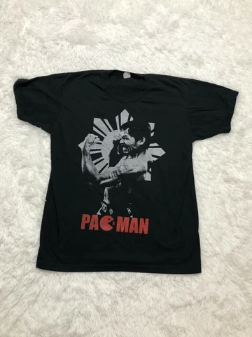 Manny Pacquiao PAC Man T Shirt Adult Size Large Black Cover