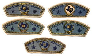 Circle Ten Council TX Lot of 5 Mint CSP Patches (SA203) - Picture 1 of 2