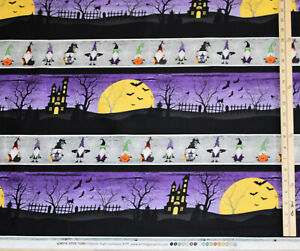 Gnome-ster Mash Gnomes Stripe Halloween Fabric    23" x 42"    #82648